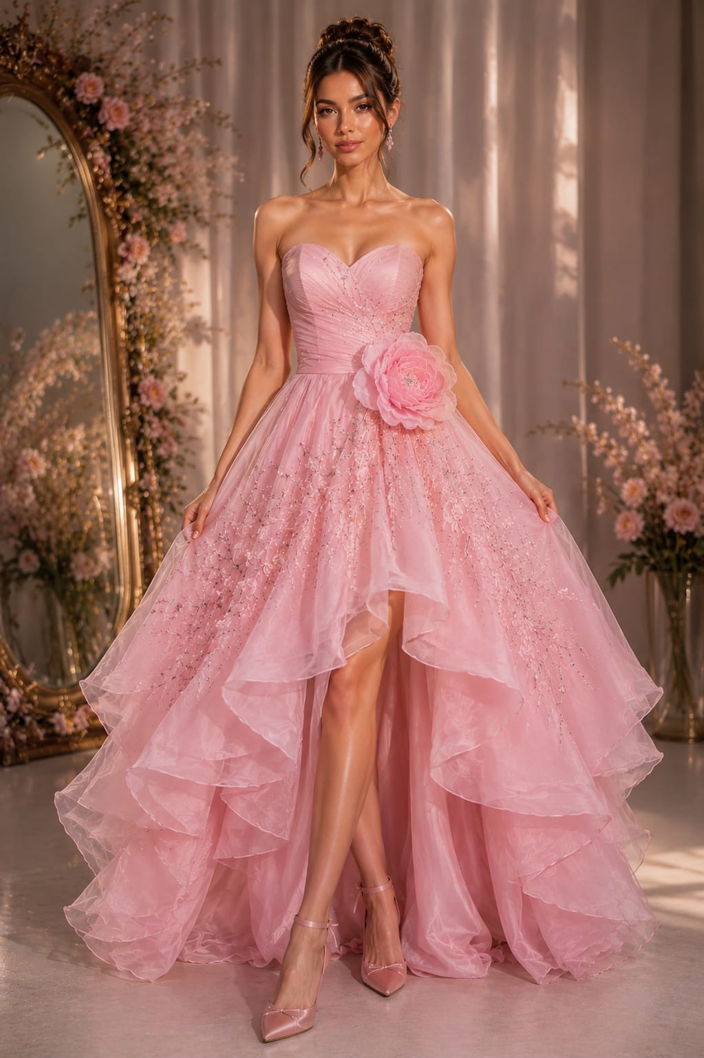 Made-to-order ivory bridal gown, custom wedding dress by Flora Dahlia