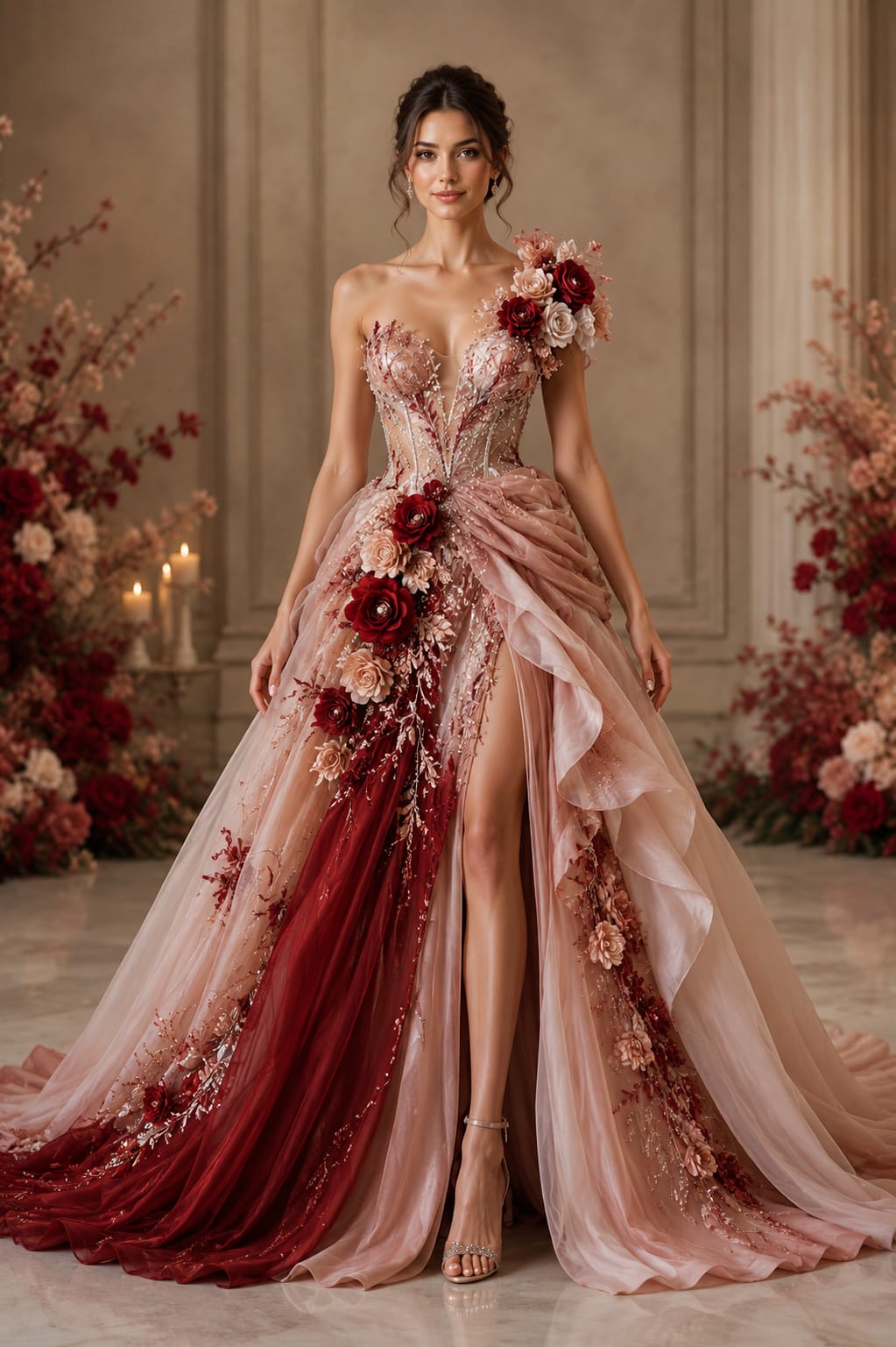 Lookbook — model wearing a Flora Dahlia dress, look 7